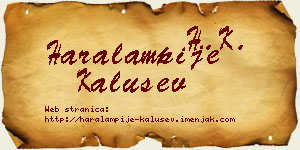 Haralampije Kalušev vizit kartica